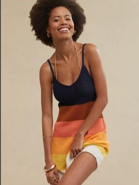 aerie • Stripe Crochet Cover Up / Mini Dress • XL • New With Tags